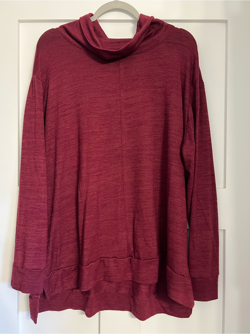 a new day Maroon Draped Cowl Neck Sweater
